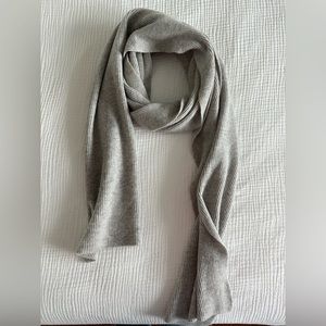 N.Peal Unisex Ribbed Cashmere Scarf Grey